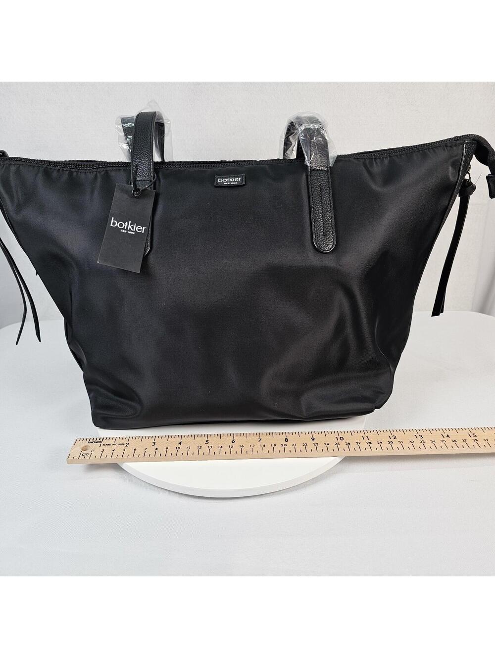 Botkier Tote Bag New York Bond Zipper Accents Organize Laptop Travel Work Black - Picture 5 of 8